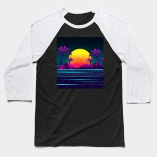 Sunset Retrowave Baseball T-Shirt